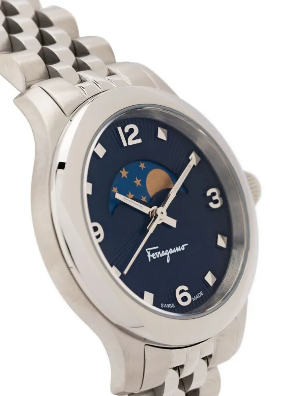 Ferragamo Moon Phase 28mm women stainless steel One Size Blue