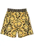 Versace Kids Barocco Kids-print cotton shorts - Black