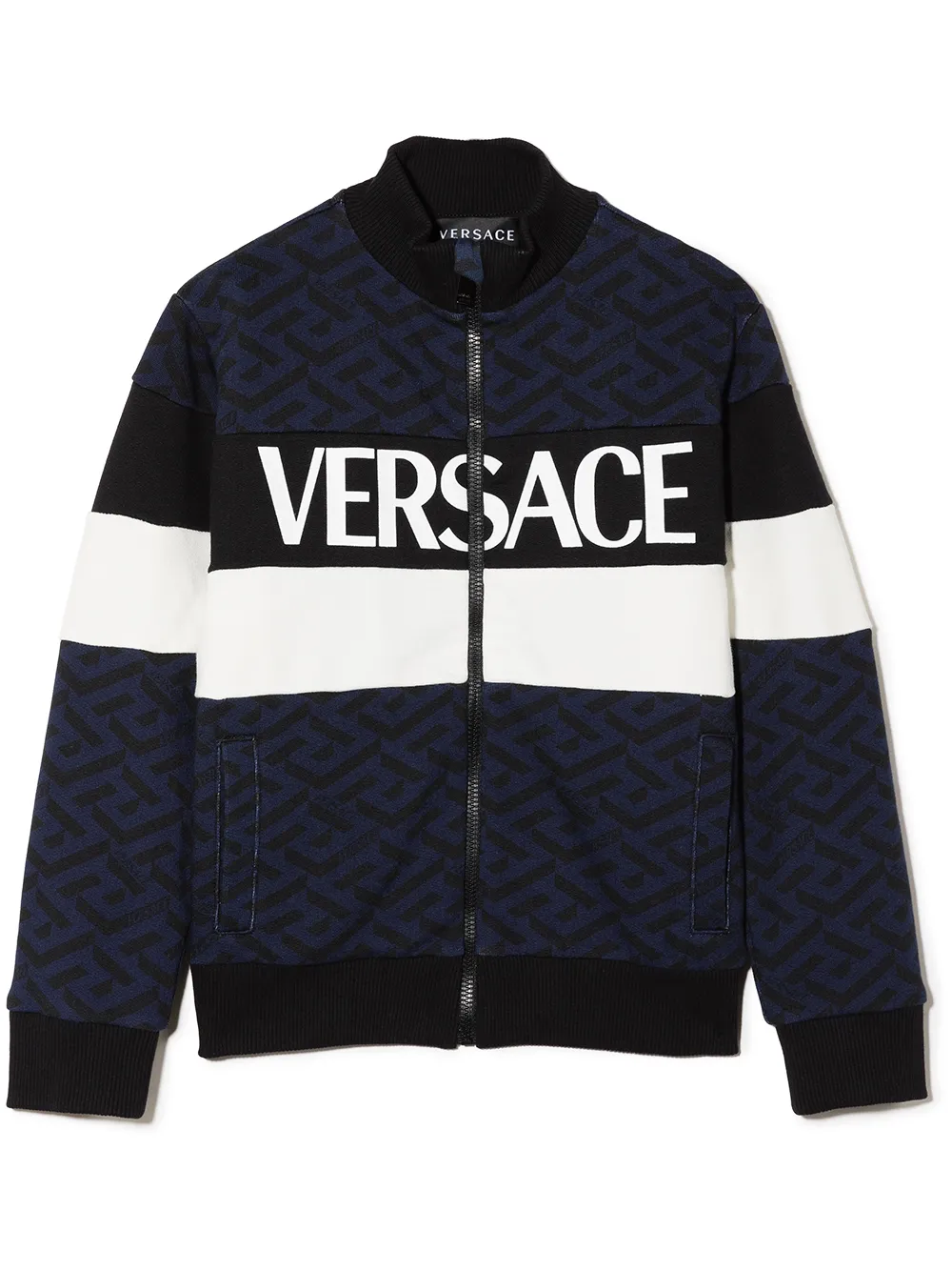 

Versace Kids chamarra con estampado La Greca - Azul