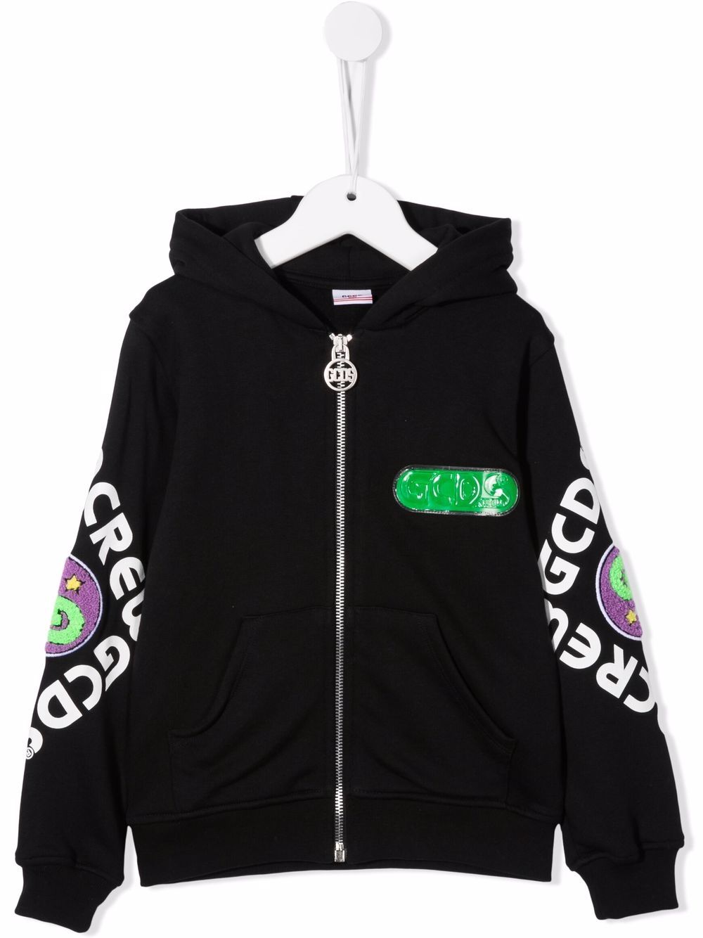 фото Gcds kids logo-print zip-up hoodie