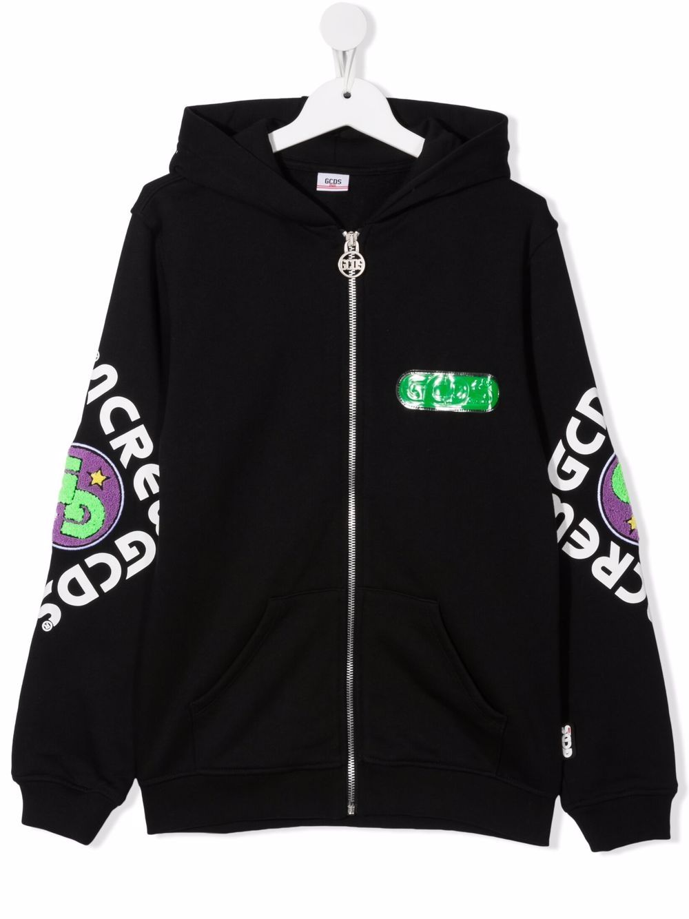 фото Gcds kids teen logo-print zip-up hoodie