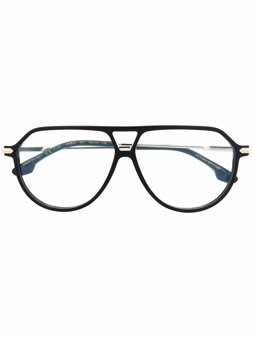 Victoria Beckham Eyewear オーバーサイズ パイロット 眼鏡フレーム - ブラック Victoria Beckham Eyewear オーバーサイズ パイロット 眼鏡フレーム - ブラック