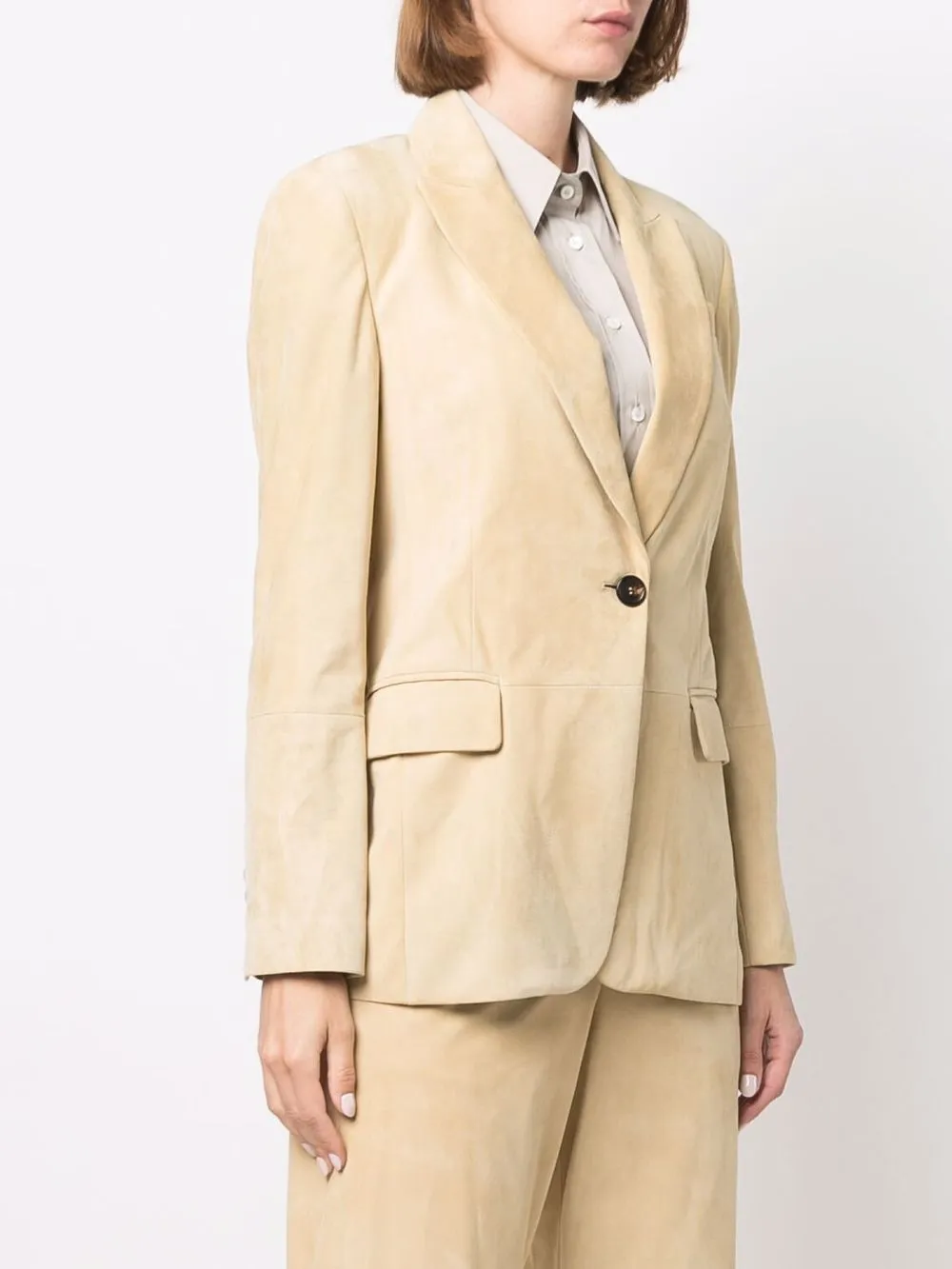 Brunello Cucinelli Blazer met enkele rij knopen Geel