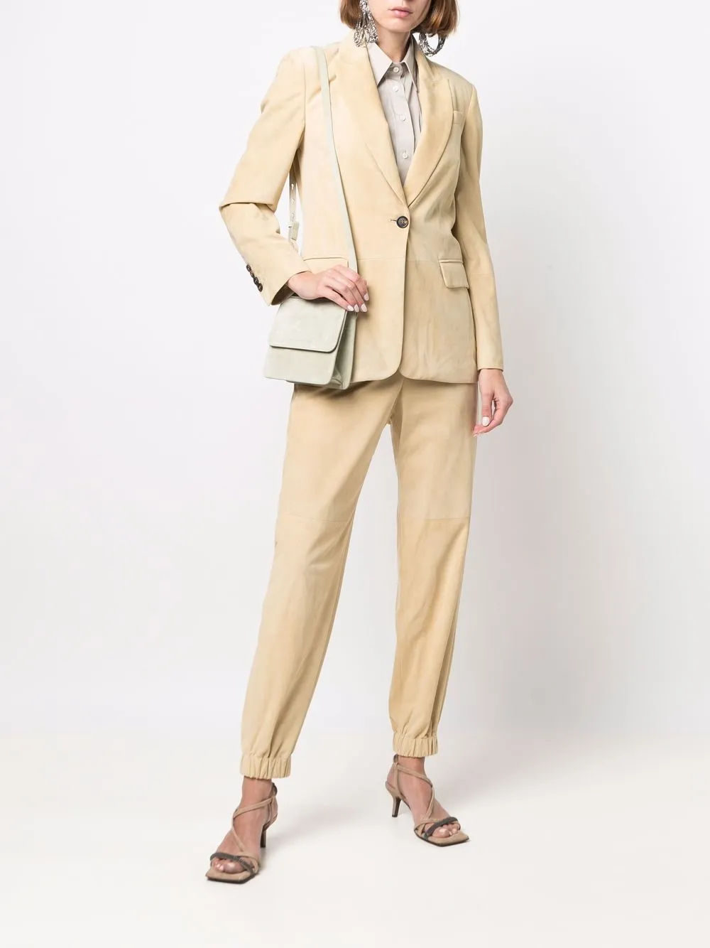 Brunello Cucinelli Blazer met enkele rij knopen Geel