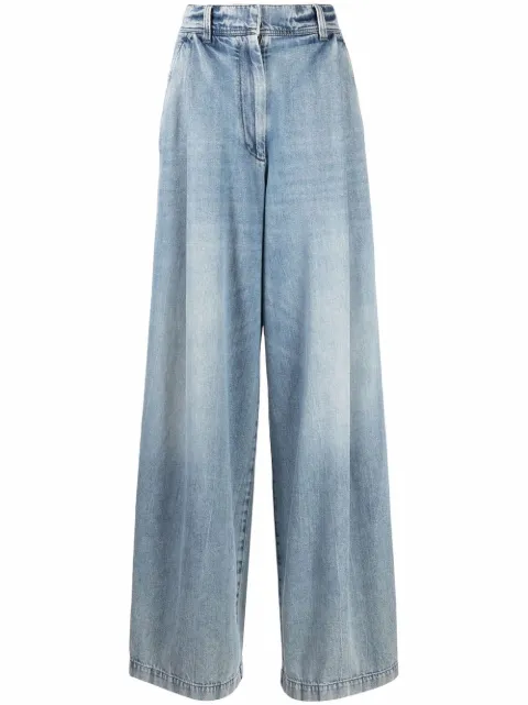 Brunello Cucinelli جينز خفيف باهت بكسرات