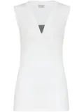 Brunello Cucinelli V-neck tank top - White