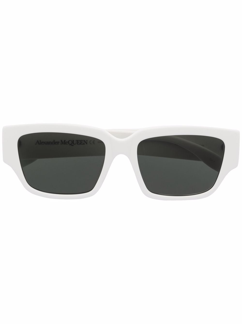 Alexander McQueen Eyewear Graffiti logo-print square-frame Sunglasses ...