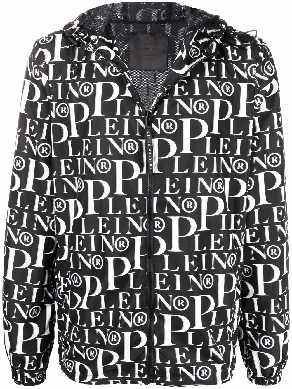 

Philipp Plein logo-print windbreaker jacket - Black