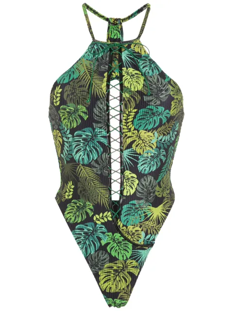 Amir Slama traje de baño con estampado tropical