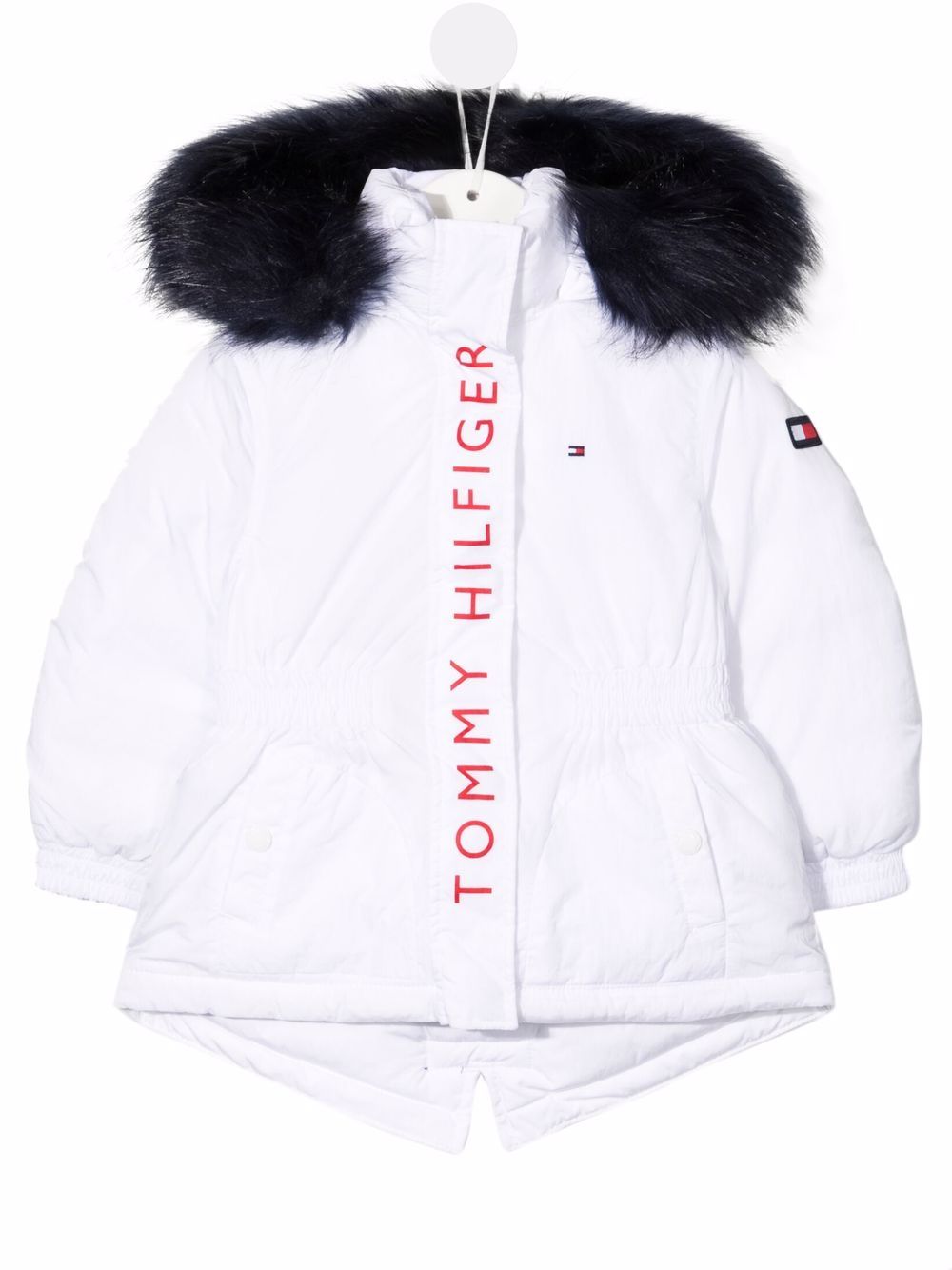 фото Tommy hilfiger junior пуховик с искусственным мехом и логотипом