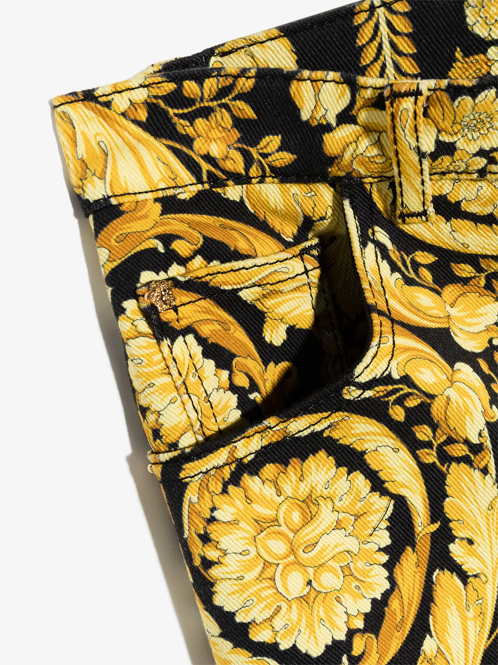 Barocco Print Straight-Leg Jeans