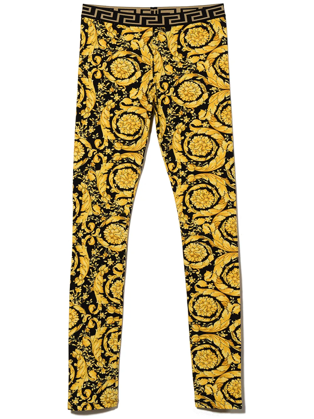 

Versace Kids Barocco-print cotton-blend leggings - Black