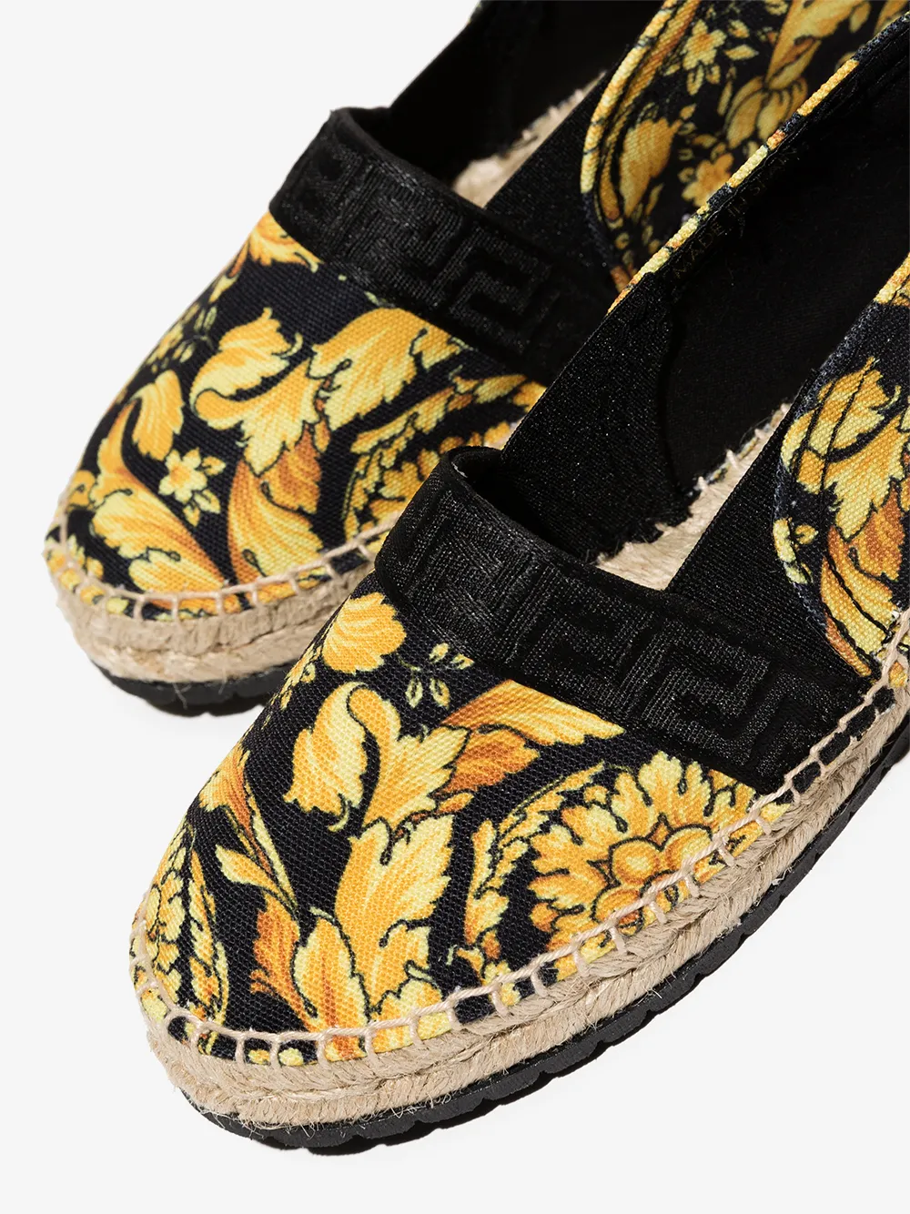  Versace Kids Barocco-print Espadrilles - Black 