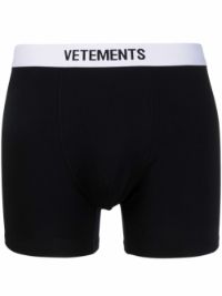 ＜Farfetch＞ VETEMENTS ロゴ ボクサーパンツ - ブラック画像