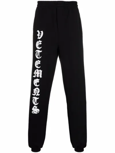 black printed track pants