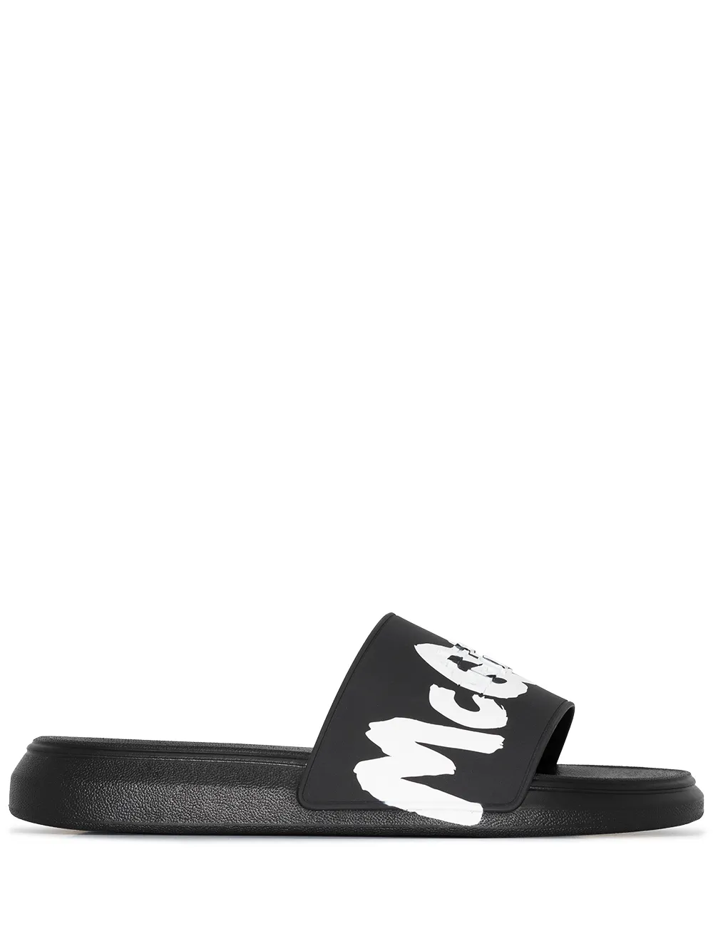 Alexander McQueen graffiti-logo slip-on Slides - Farfetch