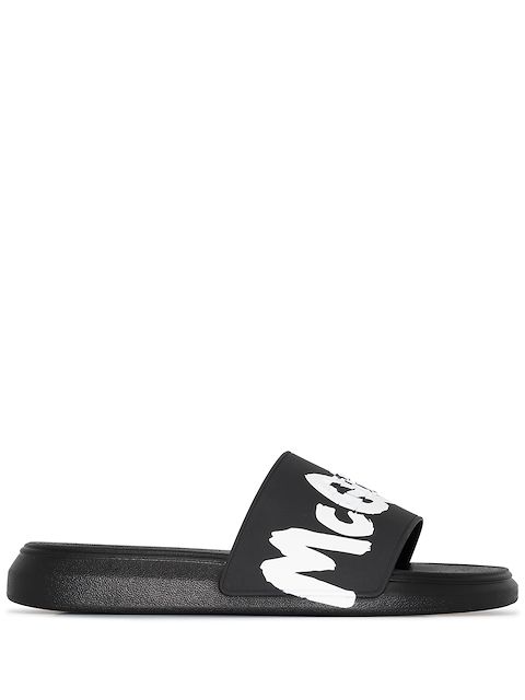 Alexander McQueen sandalias slip-on con logo