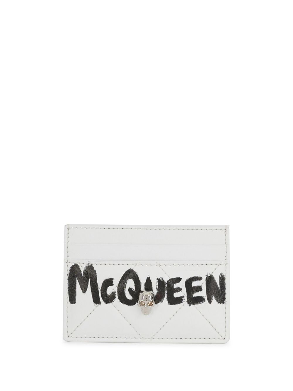 Alexander McQueen quilted logo cardholder - White