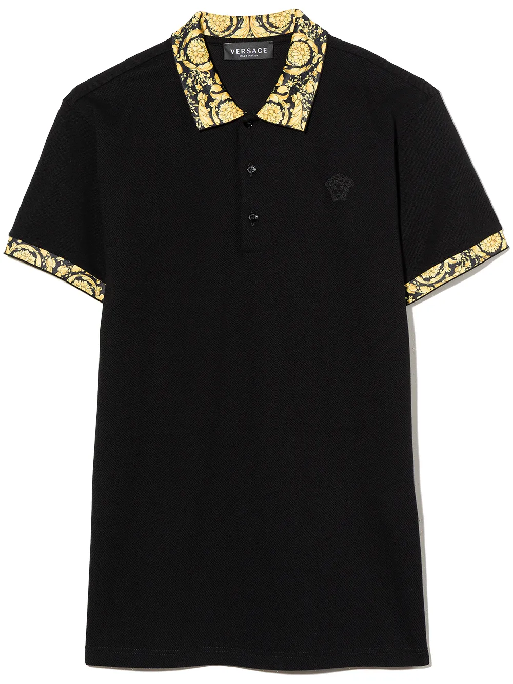 

Versace Kids playera tipo polo con estampado Barocco - Negro