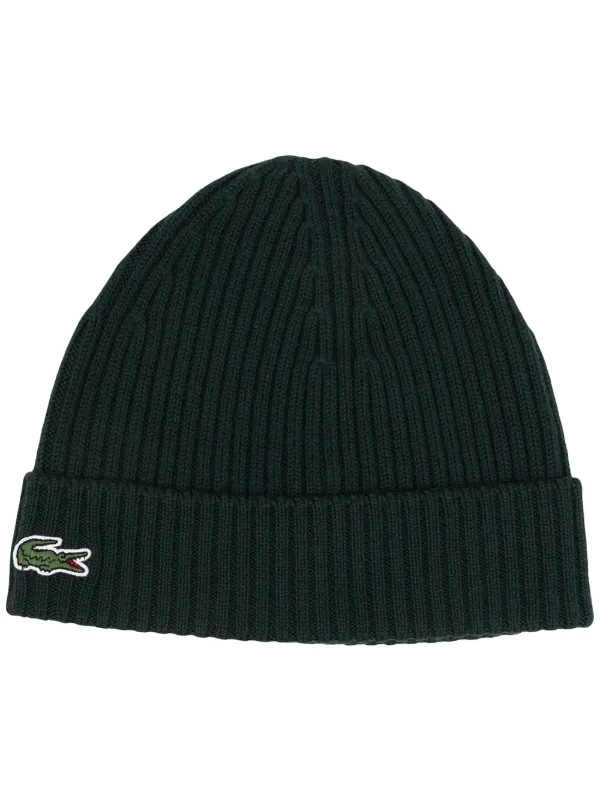 Lacoste logo-patch Ribbed Beanie - Farfetch
