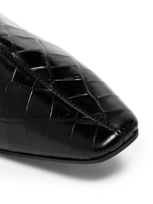 TOTEME The Wide Shaft croc-effect Boots | Black | FARFETCH
