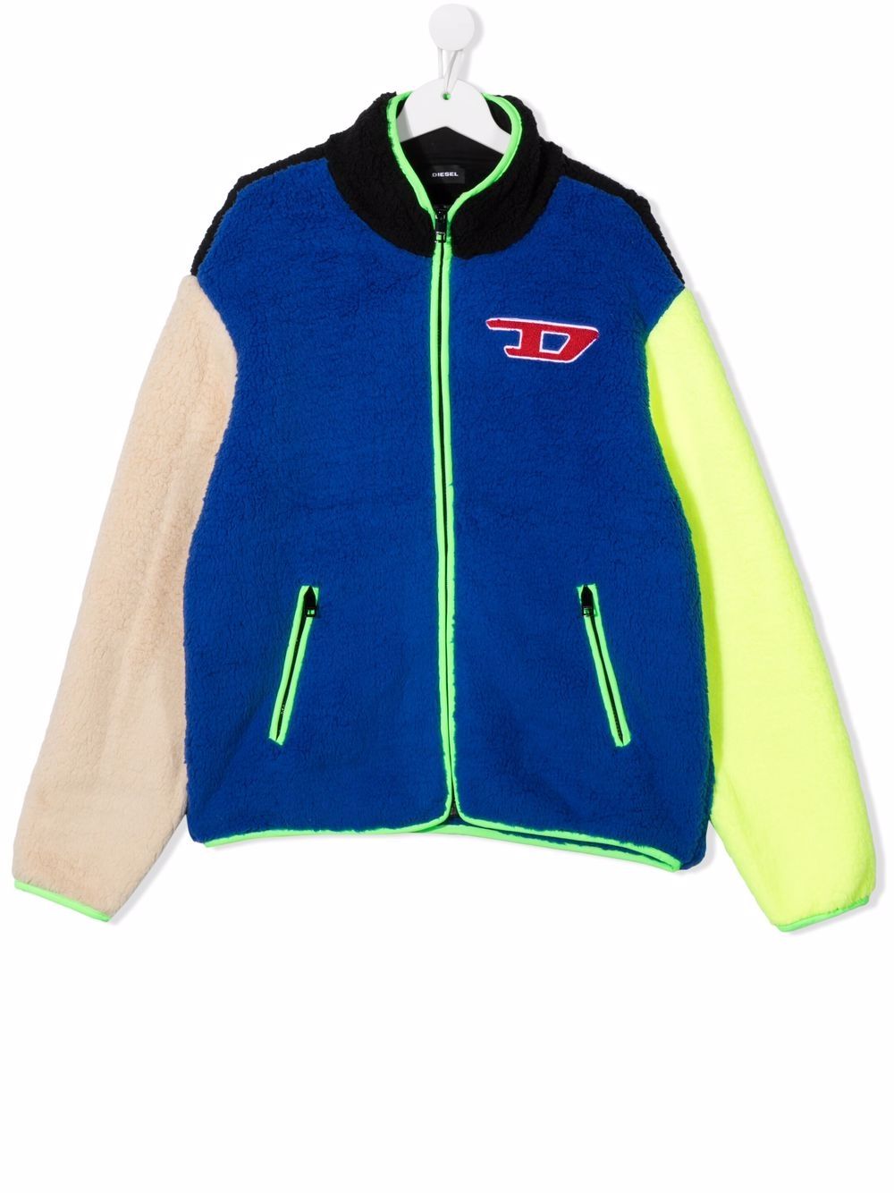 фото Diesel kids teen color-block fleece jacket