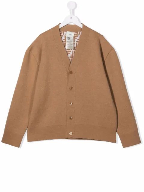 Fendi Kids cárdigan tejido con cuello en V