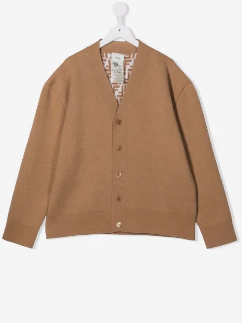 Fendi Kids cardigan en maille à col v