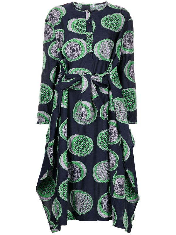 graphic print midi dress