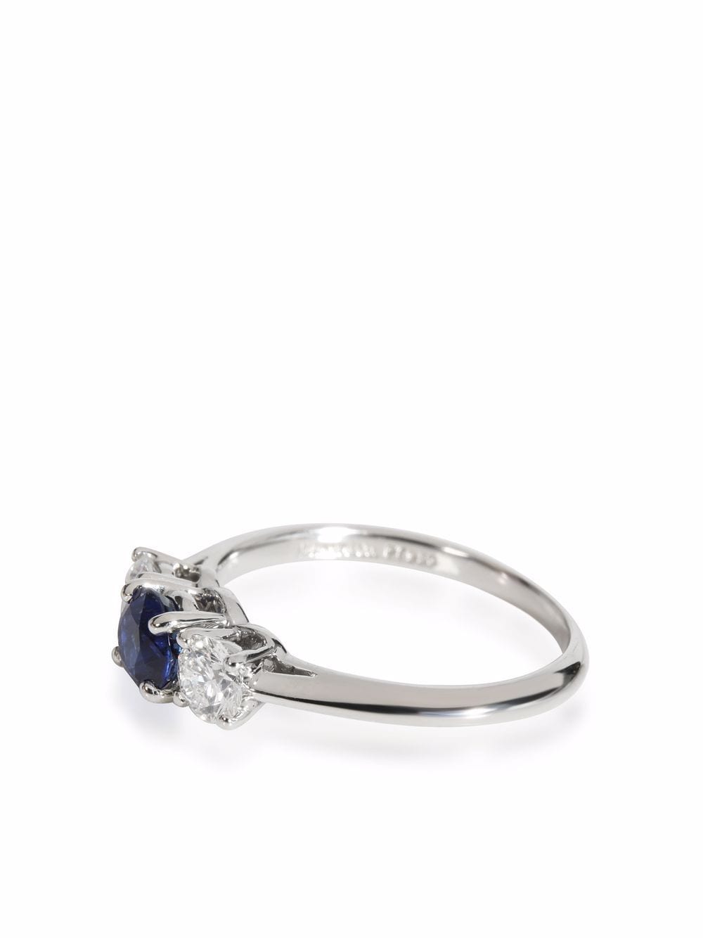 фото Tiffany & co. pre-owned платиновое кольцо three stone с сапфиром и бриллиантами
