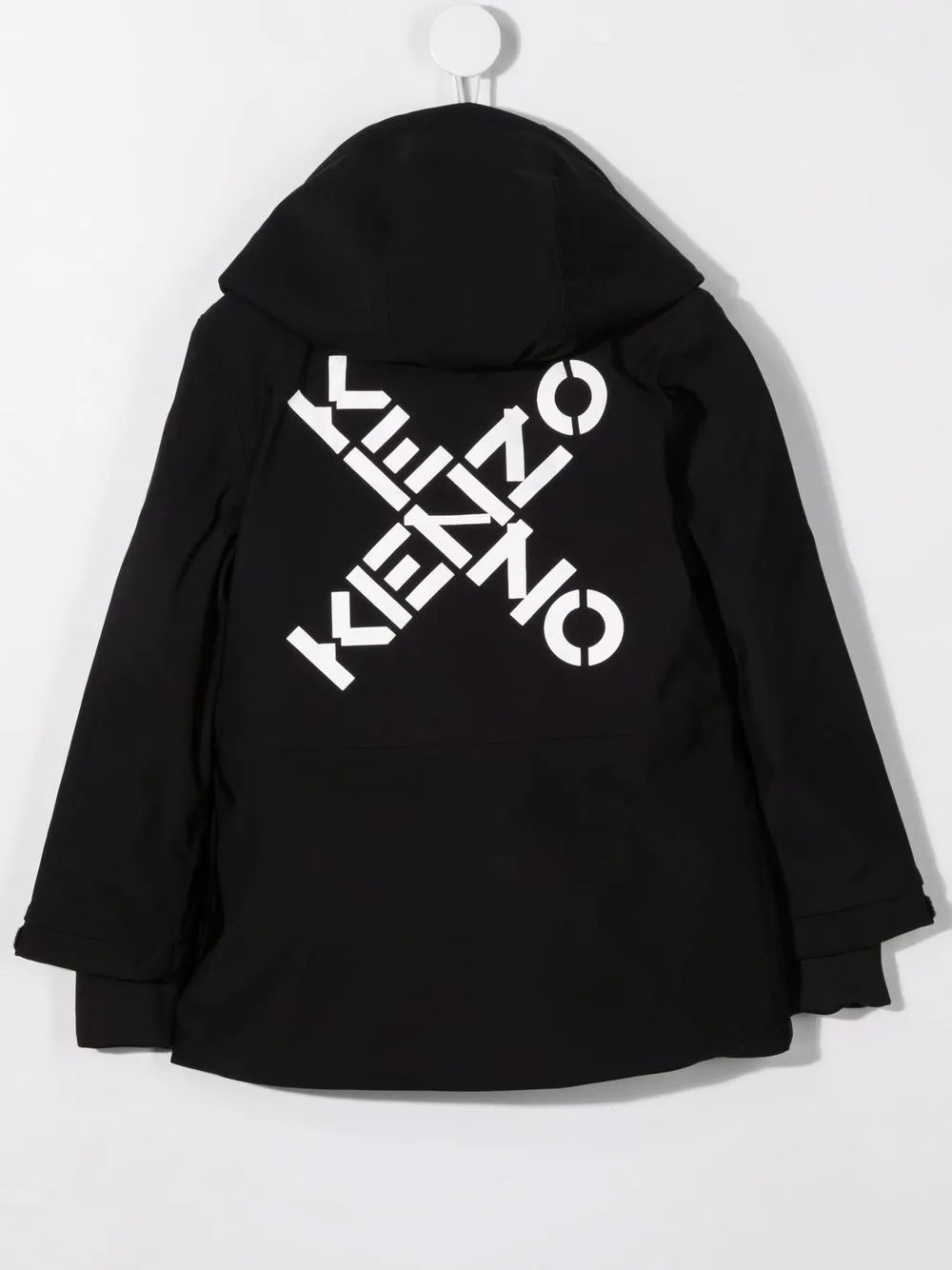 фото Kenzo kids пуховик с капюшоном и логотипом