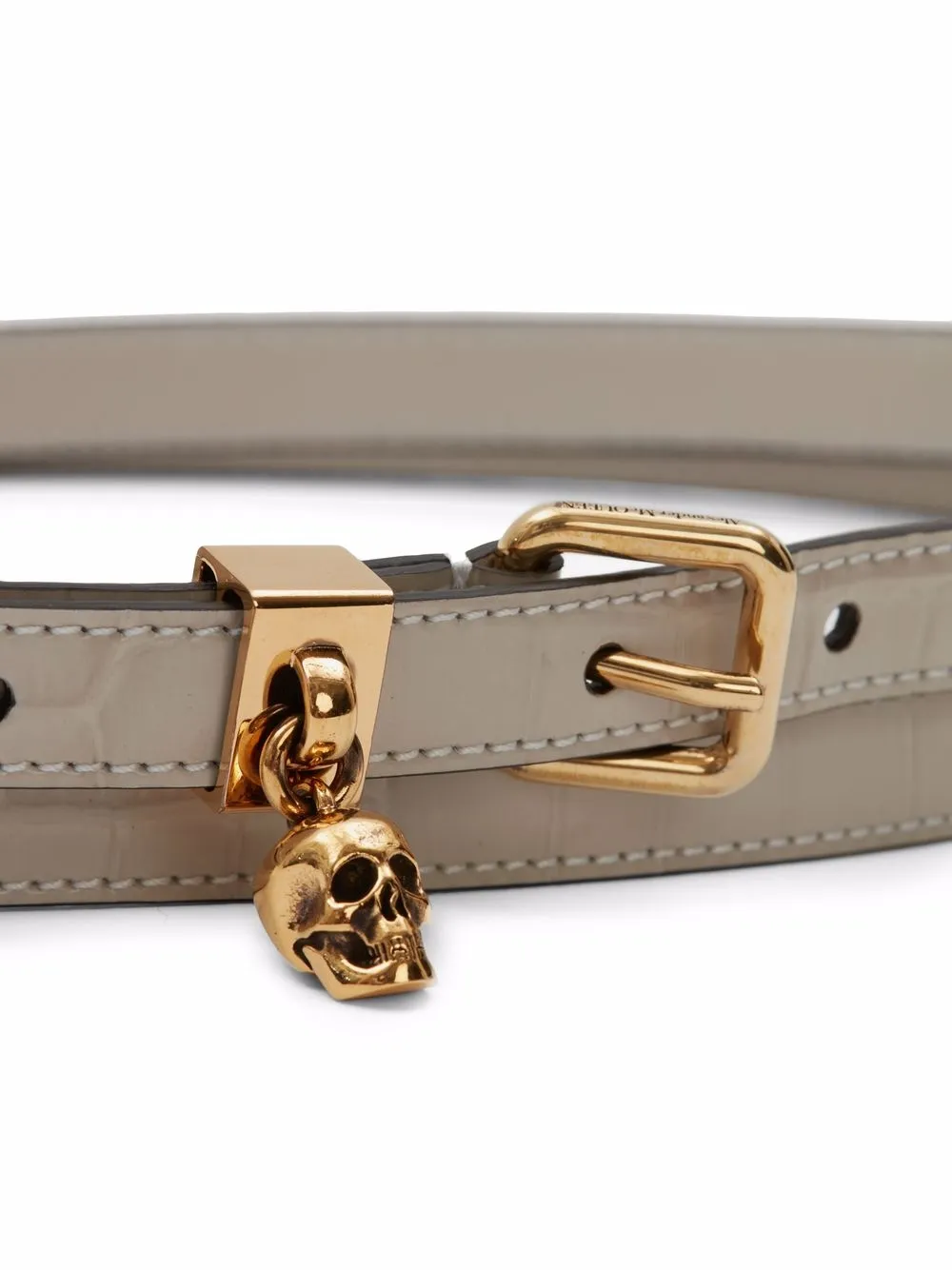 Alexander McQueen Riem met krokodillenleer-effect - Grijs