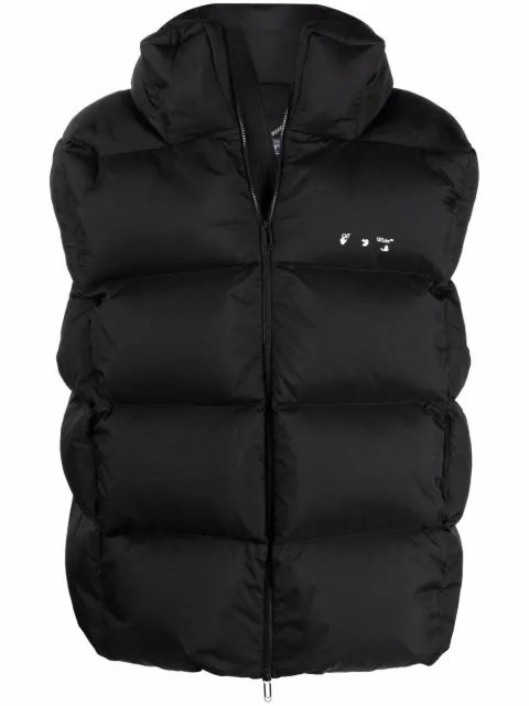 Off-White جيليه مبطن بالريش وطبعة شعار الماركة