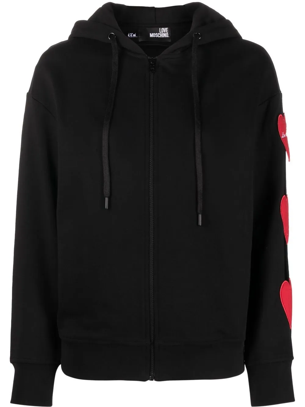 

Love Moschino hoodie con cierre y logo bordado - Negro