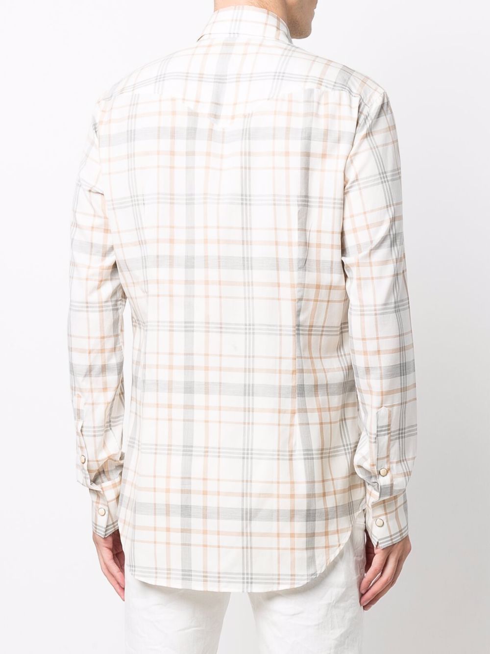 фото Eleventy check-print long-sleeve shirt