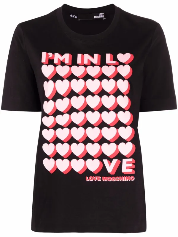 Shop Love Moschino heart-print T-shirt 