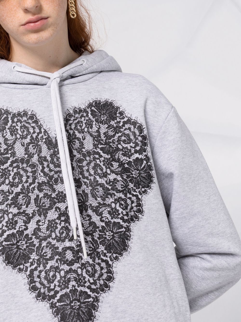 Love Moschino Heart Print Zipped Hoodie - Farfetch