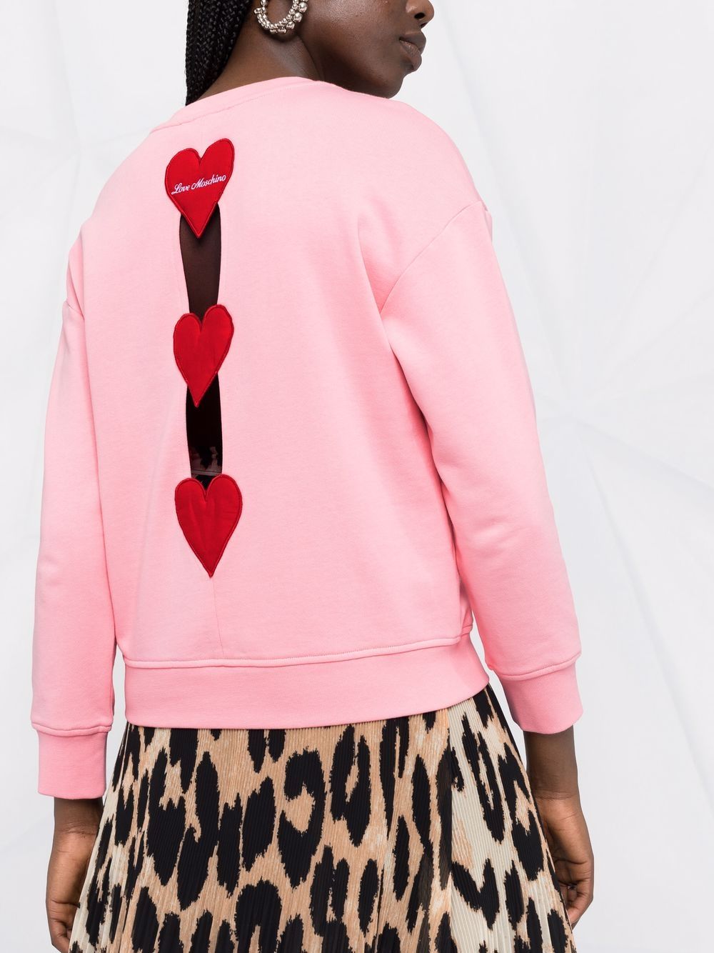 Shop Love Moschino Logo-printed Sweatshirt In Pink