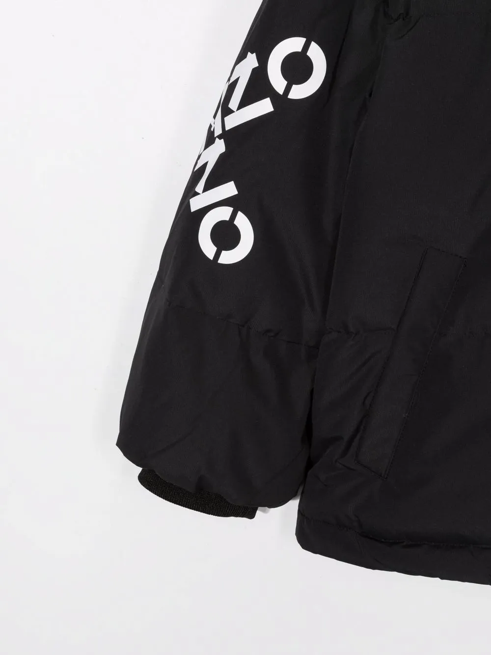 фото Kenzo kids пуховик с капюшоном и логотипом