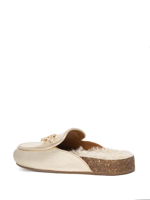 tory charm shearling mule
