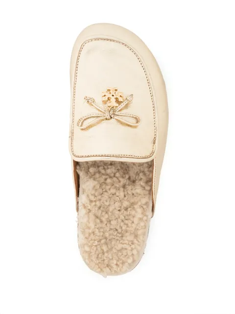 tory charm shearling mule