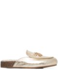 Tory Burch Tory Charm shearling mules - Gold