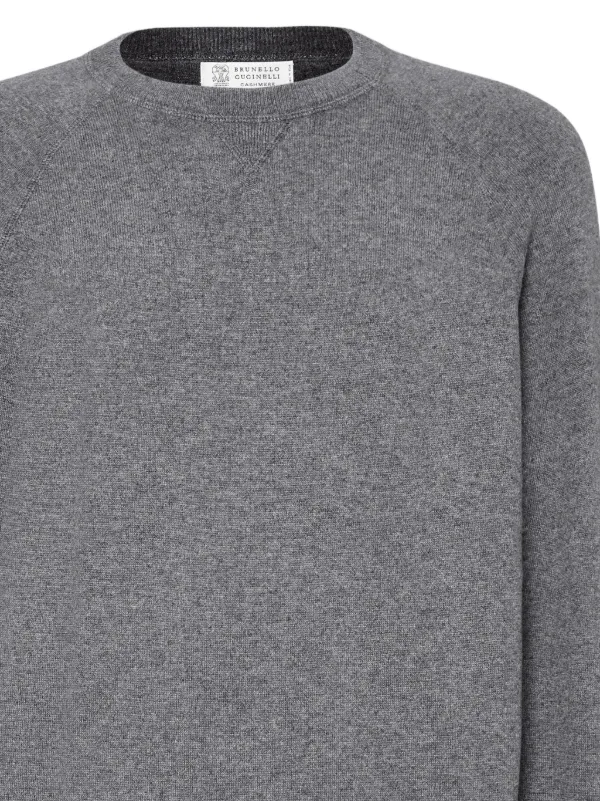 【送料&関税込】Brunello Cucinelli Grey Cotton Sweater Brunello Cucinelli Cotton Monili Sweater Heather Grey