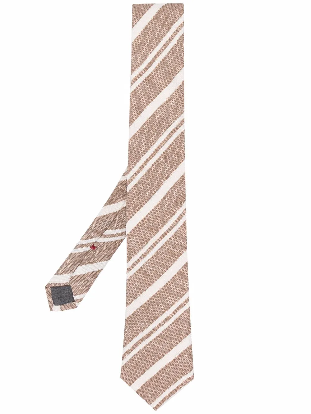 Brunello Cucinelli diagonal stripes tie | Neutrals | Image 1