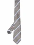 Brunello Cucinelli diagonal stripes tie - Grey