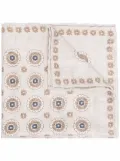 Brunello Cucinelli geometric-pattern print pocket square - Neutrals