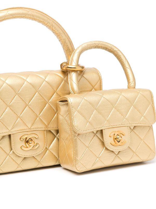 Chanel Pre-owned 1992 Classic Flap Two-in-One Handbag - Gold