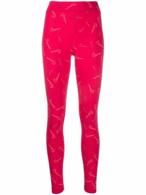nike all over print swoosh leggings