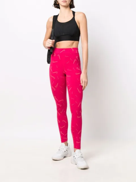 nike all over print swoosh leggings