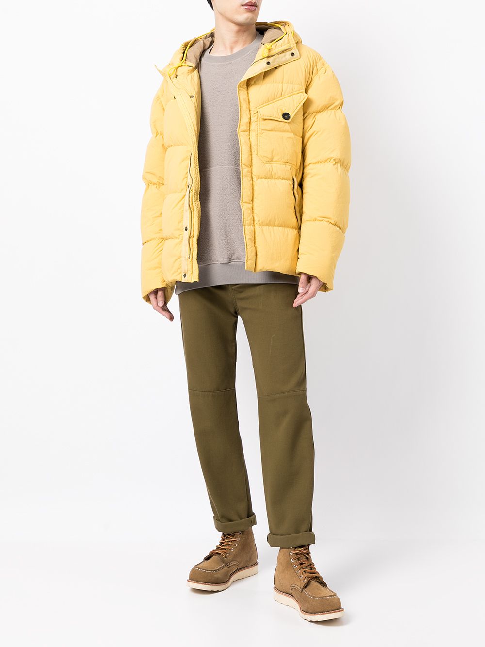 Shop Ten C Classic Padded Coat In Gelb